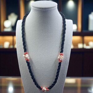 Vintage Coastal Mermaidcore Shell‎ Beaded Necklace Cottagecore Resort Boho Chic